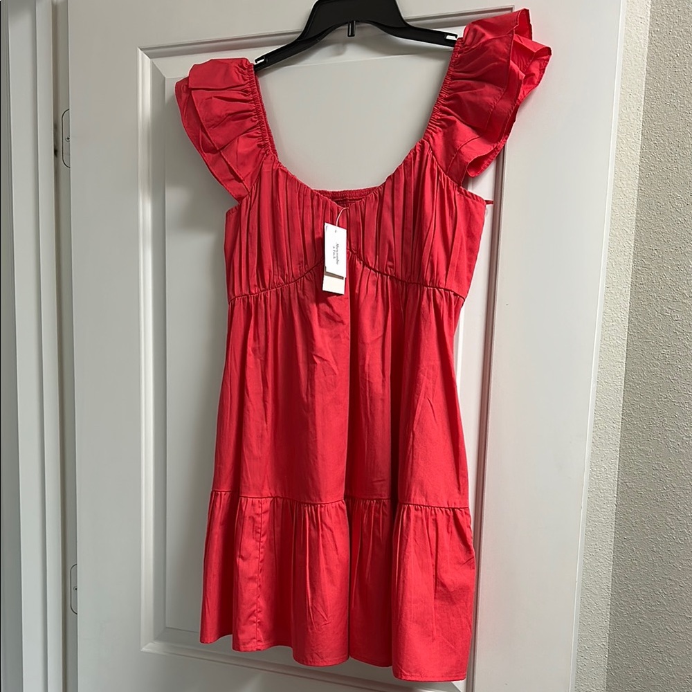 Abercrombie & Fitch Vibrant Red Pleated Dress NWT